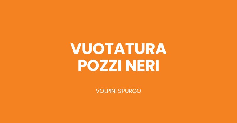 Al momento stai visualizzando Vuotatura pozzi neri